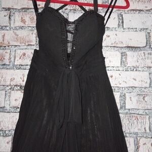 VTG Dave & Johnny Cocktail Dress Womens Size 6 Corset Bodice Beaded Whimsy Goth